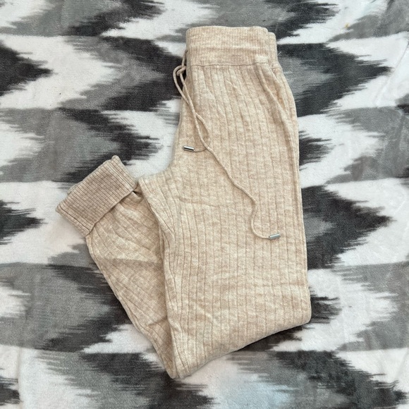 FREE People Intimately Around the Clock Ribbed Knit Jogger Oatmeal - Picture 5 of 8